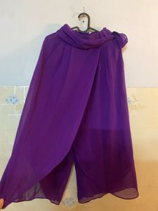 Purple Chiffon Palazzo Pants