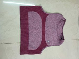 Burgundy Seamless Workout Top