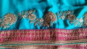 Beautiful Sea Green Sari With Blouse