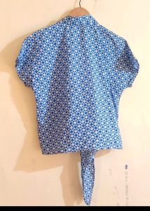 Blue Floral Printed Shirt
