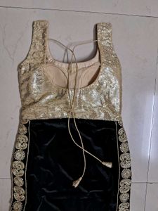 Sequin Blouse &amp; Embroidered Skirt Kurti
