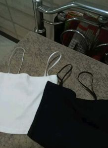 Style Can Pake Of 2 Black And White Crop Cami Than