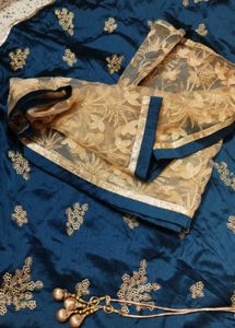 Elegant Blue Embroidered Blouse