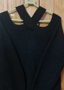 Black Crisscross Sweater