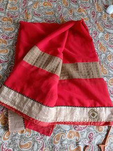 Red Saree With Blouse