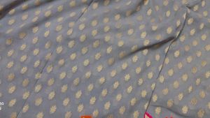 Grey Floral Banarasi Saree