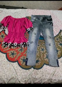 Combo Of Girls Top And Jeans