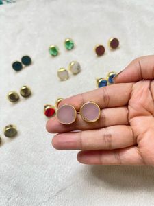 Beautiful Real Stone Stud Earring
