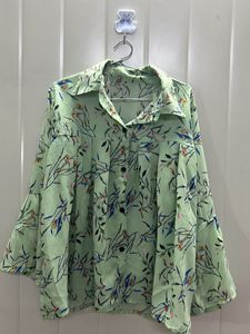 Green Floral Top