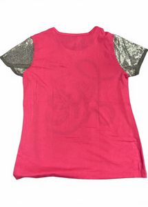 Pink 'Love' Sequin Sleeve Top