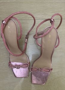 ALDO Pink Glitter Bow Heels for Rs 1650