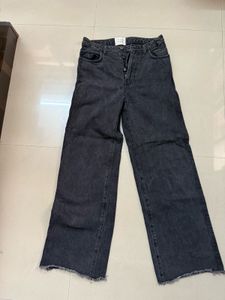 Wide Leg Black Wash Jeans