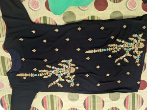 Navy Blue Jorjat Sharara Suit Set