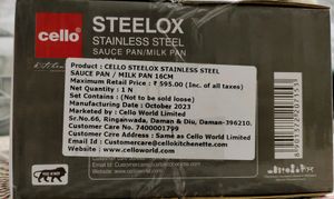 Cello Steelox Stainless Steel Milk Pan (Small)