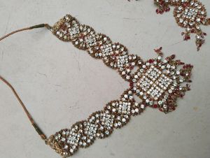 Two Piece Jewellery Set With Full Stones Work