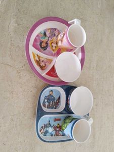 Set Of Two Cute Dinnerware For Kids...Like New..