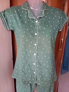 Green Polka Dot Pajama Set