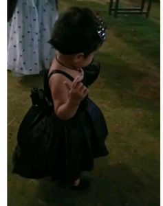 Black Party Wear Up And Down Frock