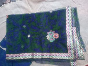 Net Saree With Blouse