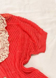 Pinterest Cottagecore Orange Crochet Top B