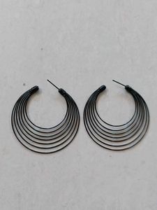 Black Layered Hoop Earrings