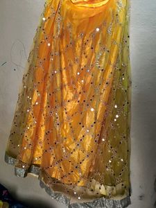 💗💛rani pink and yellow Embroidered lehnga choli