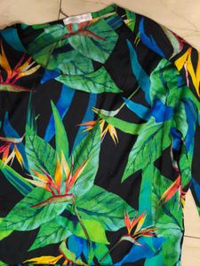 Tropical Floral Print Hi-Lo Dress