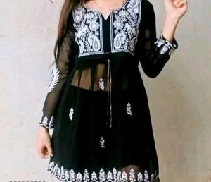 Black Short Kurti For Women