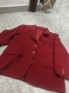 Red Wool Blend Jacket