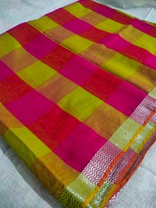 Checked Saree