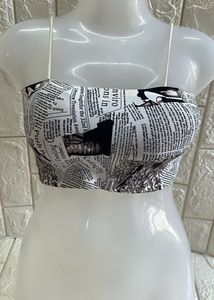 Noodle Strap Padded Crop Top