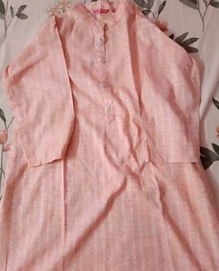 Peach Mandarin Collar Top