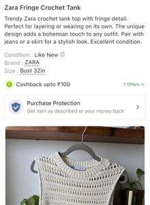 Zara Fringe Crochet Tank Top