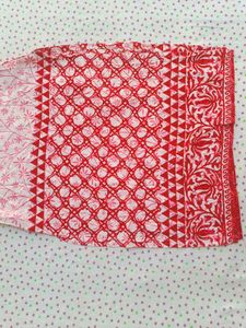 Red &amp; White Printed Kurta L Size