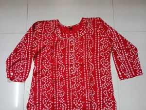 Red Bandhni Kurti