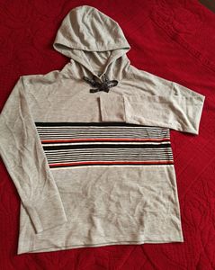 TEAMSPIRIT solid Grey Hooded Jumper