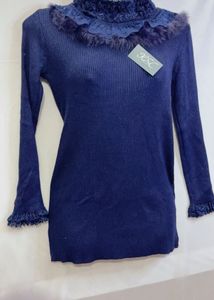 Navy Blue Knit Top