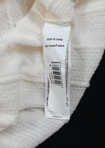 Madame Round Neck Off White Textured Top