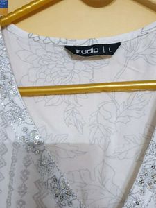 White Floral Kurta