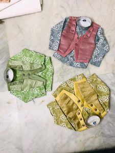 Tropical Print Shirt &amp; Vest Set