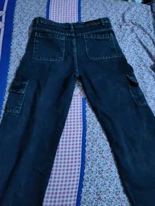 Blue Cargo Jeans - Wide Leg