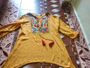 MUSTARD SHORT KURTI