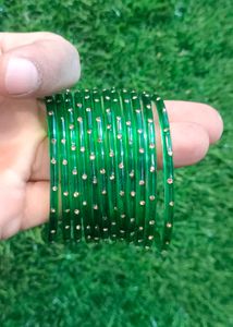 Green Glass Bangles 1set