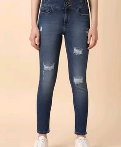 Women Navy Blue Jeans Rugged