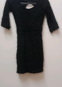 Black Fuzzy Mini Dress
