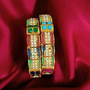 Colorful Metal traditional Bangle Set