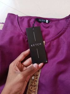 KETCH COTTON SILK KURTI SET For Women