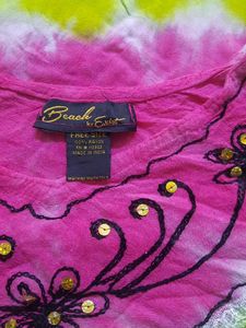 Tie Dye Embroidered Caftan
