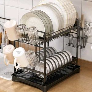 Plate Parade Double Dish Rack-WHITE