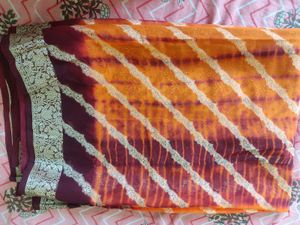 Orange &amp;brown Saree